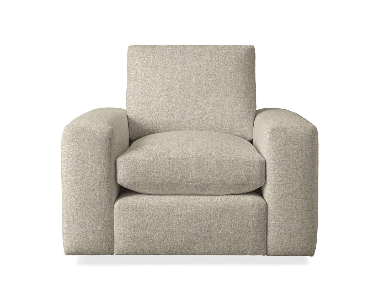 Chaise pivotante à accoudoirs larges Kipton en Nomad Snow