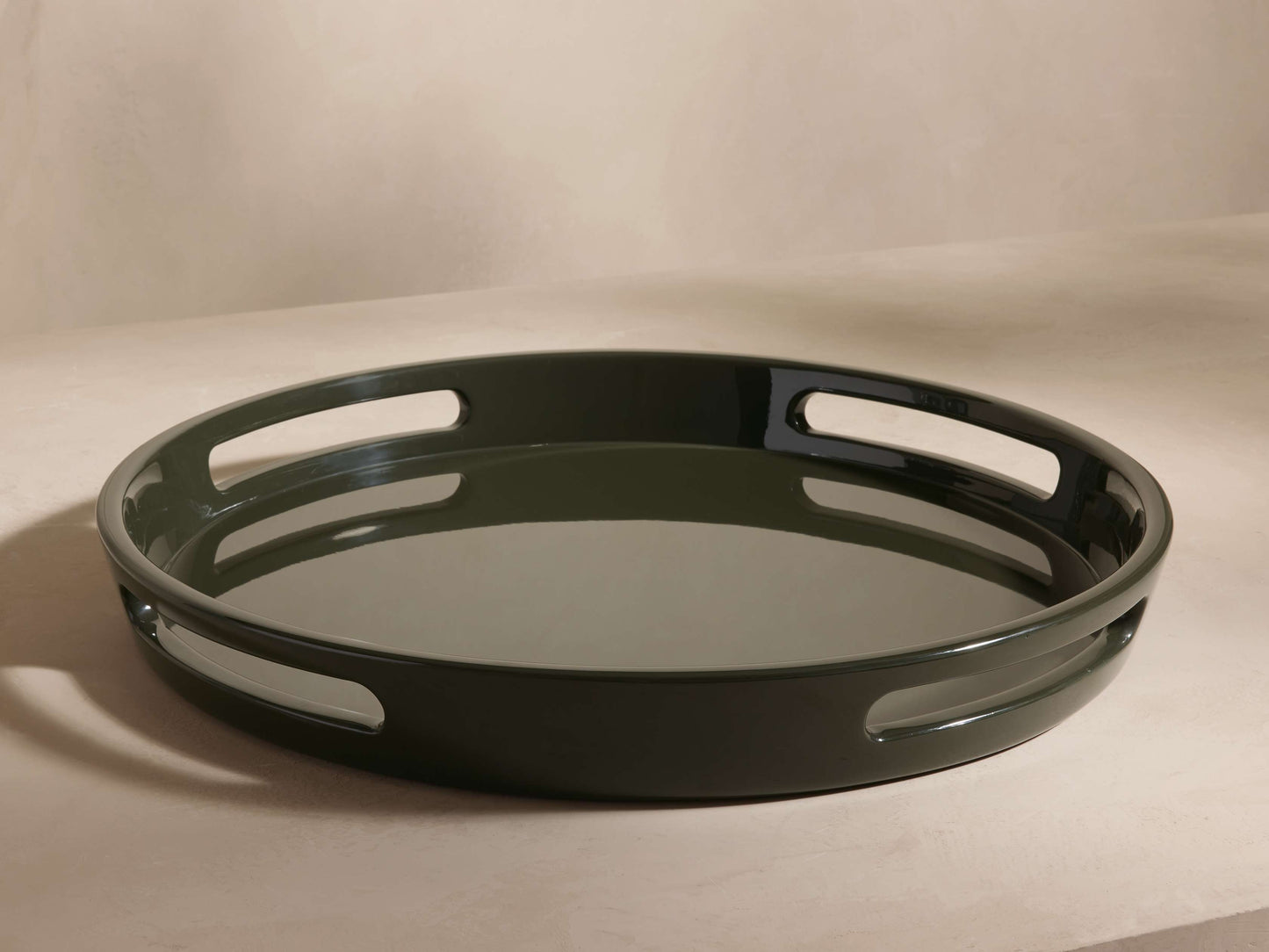 Plateau rond en laque