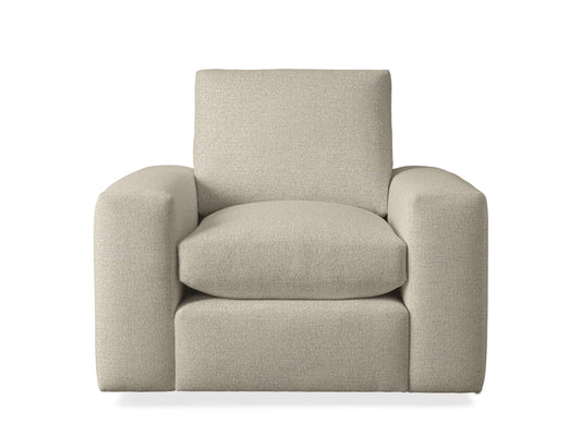Chaise pivotante à accoudoirs larges Kipton en Nomad Snow